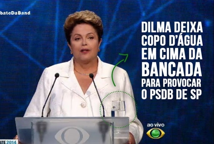 14.out.2014 - Internautas fazem montagem fazendo graça com o desempenho da candidata à reeleição, presidente Dilma Rousseff (PT), na noite desta terça-feira