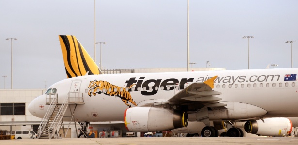 Avião da Tiger Airways no aeroporto de Melbourne, na Austrália - AFP
