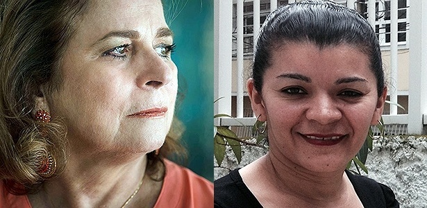 À esquerda, a socialite Hildegard Angel; à direita, a diarista Solange Alves Leite