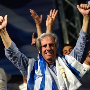 O candidato Tabaré Vázquez (Frente Ampla) é favorito na disputa pela Presidência do Uruguai - Nicolás Celaya/Xinhua - 27.out.2014