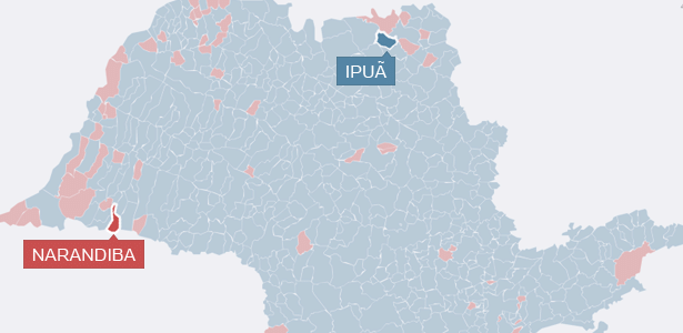 Ipuã e Narandiba, em SP, tiveram a menor diferença de votos entre Dilma e Aécio