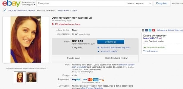 Anúncio no eBay oferece encontro com Sammy Maalem - Reprodução/eBay