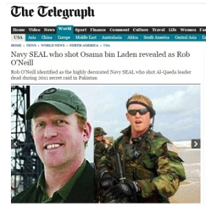 Reportagem do "Telegraph" mostra Rob O"Neill, ex-integrante dos Seals (grupo de elite da Marinha dos EUA), como autor dos tiros que mataram Osama bin Laden - Reprodução/The Telegraph
