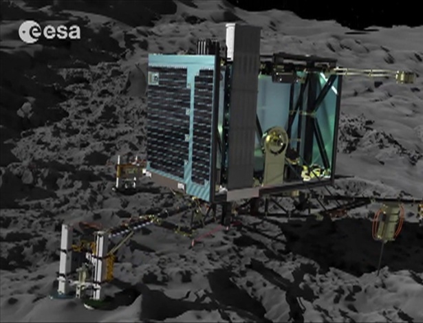 Imagem do robô Philae, que vai coletar amostras do cometa 67P - ESA/BBC