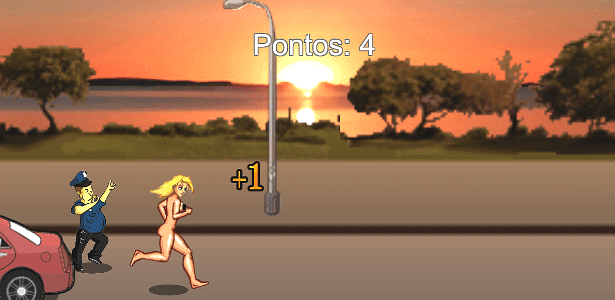 Reprodução de tela de jogo inspirado em mulheres nuas que foram vistas em Porto Alegre - Reprodução