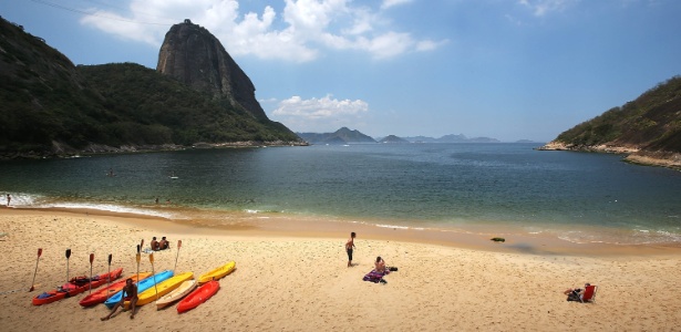 A praia Vermelha é uma das mais próprias para banho da cidade, de acordo com as medições da qualidade da água do mar do Inea - Júlio César Guimarães/UOL