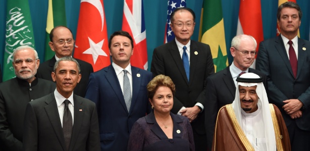Líderes mundiais reunidos no G20 no último fim de semana - Saeed Khan/AFP