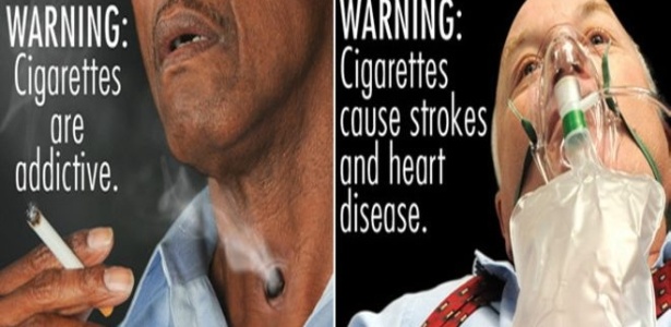 Nos EUA, o uso de imagens mais fortes contra o fumo foi considerado inconstitucional por "violar a liberdade de expressão dos fabricantes" - Divulgação/BBC