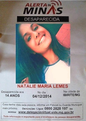 Natalie Maria Lemes foi encontrada pela policia na casa de uma amiga, na região metropolitana de BH - Reprodução/Facebook
