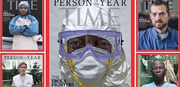 Revista Time elege médicos, enfermeiros e trabalhadores de saúde que combatem epidemia de ebola como "personalidade do ano de 2014" - Reprodução/Twitter Time