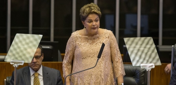 1º.jan.2015- A presidente Dilma Rousseff discursa ao Congresso Nacional em cerimônia de posse, em Brasília - Xu Zijian/Xinhua