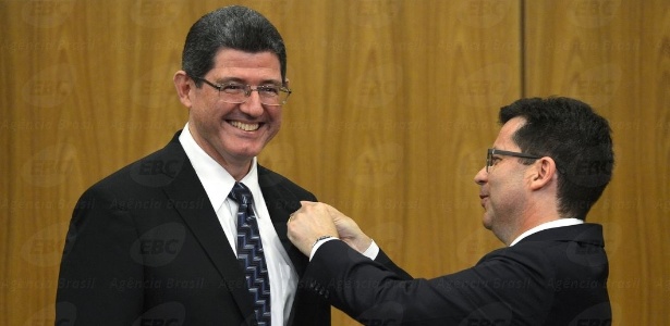 Secretário-executivo e ministro interino, Paulo Rogério Caffarelli, empossa Joaquim Levy - Wilson Dias/Agência Brasil