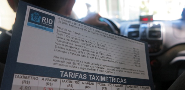 Cartela táxis Rio de Janeiro - Gustavo Maia/UOL - Gustavo Maia/UOL