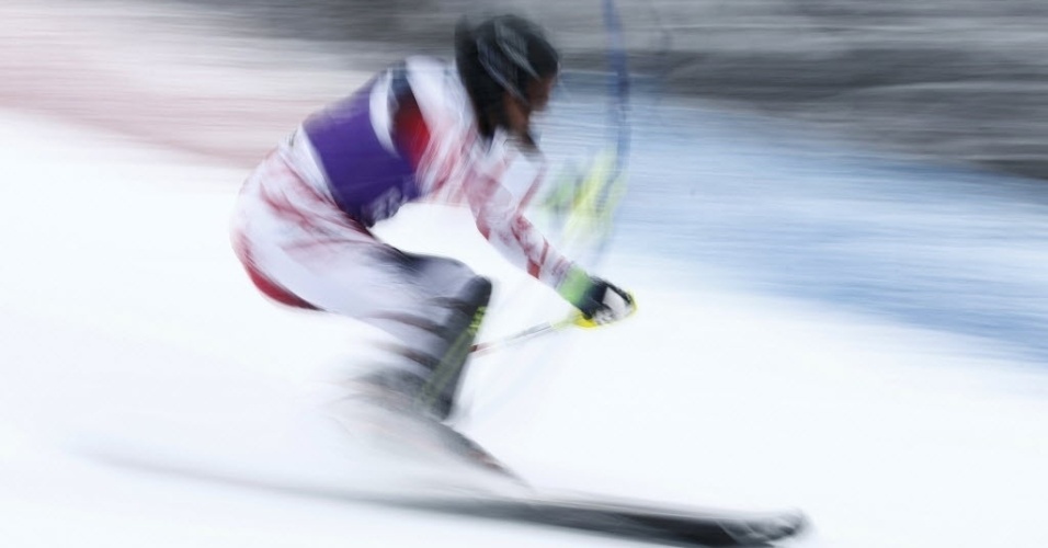 17.jan.2015 - Michael Matt da Áustria compete durante a segunda corrida masculina da Copa do Mundo de Esqui em Wengen, na Suíça