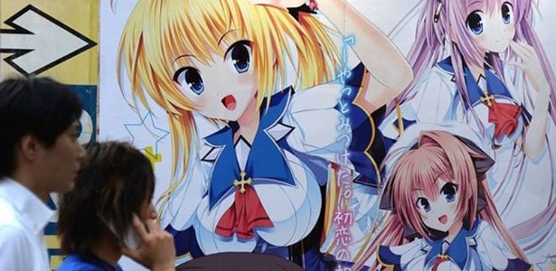Personagens de mangás eróticos apresentam traços característicos como olhos grandes. As revistas em quadrinhos do Japão, conhecidas como mangás e animes, formam uma enorme parte da indústria cultural do país e são famosas no mundo todo - AFP