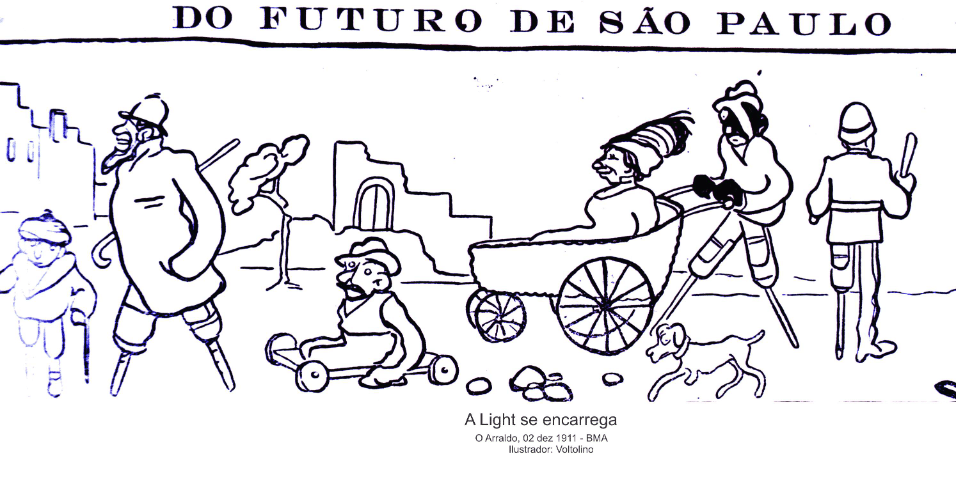 Charges ilustram transformações e problemas de São Paulo no século 20