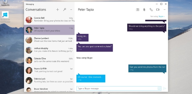 No Windows 10, Skype será ferramenta padrão de comunicação; programa sincronizará dados com tablet, computador e smartphone do usuário - Divulgação
