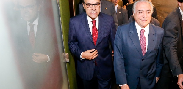 Henrique Alves e Temer em reunião do MDB, em 2015 - Pedro Ladeira/Folhapress