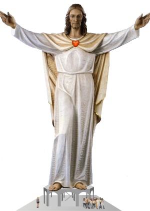 Projeto da estátua Sagrado Coração de Jesus em Itanhomi, de Evandro di Caetano, com 28 metros de altura - Divulgação