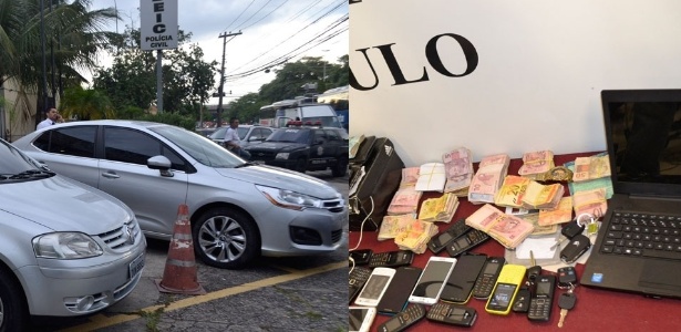 A polícia apreendeu R$ 13 mil, 14 veículos, livros de contabilidade da facção, celulares e drogas - Divulgação