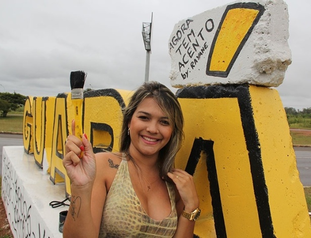 Rayane Sousa improvisou um acento agudo em Guará, cidade-satélite do DF  - Blog do Amarildo