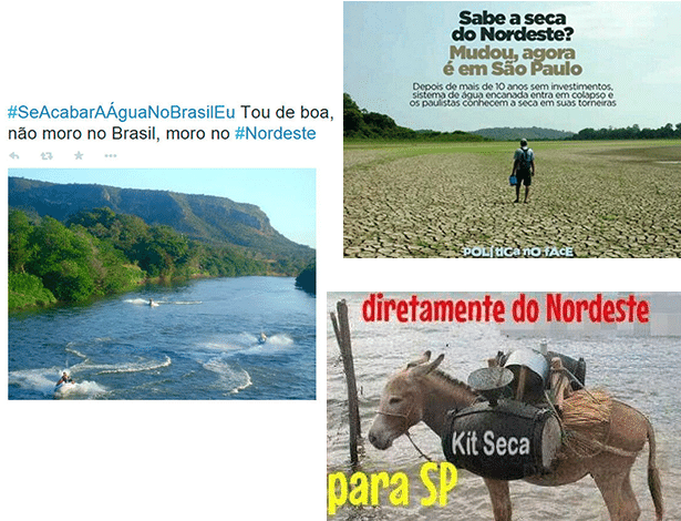 Piadas e provocações nas redes sociais ironizam a falta de água no Sudeste do país - Reprodução/Redes sociais