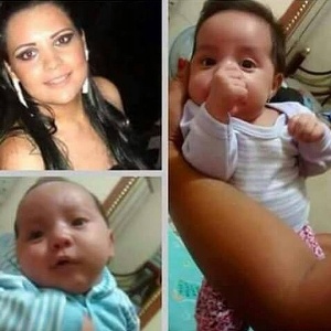 Izabella Marquez Gianvechio, 22, e o casal de gêmeos, que foram mortos - Reprodução