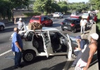 Bandidos em fuga batem em quatro carros na marginal Tietê - Luiz Carlos Murauskas/Folhapress