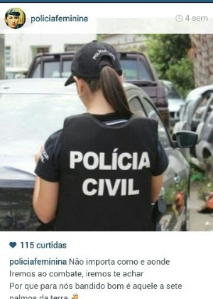Uma das postagens do perfil "Policia Feminina" no Instagram - Reprodução/Instagram