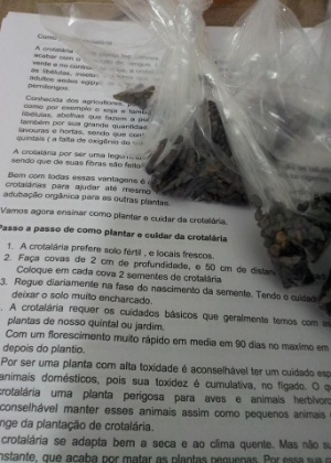 Instrução de plantio e pacotes de sementes de crotalárias são distribuídos aos moradores de Marília (SP) - Reprodução/ Facebook