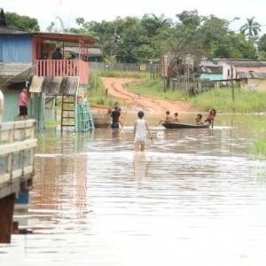 O rio Acre chegou ao nível de 16,35 metros na medição desta quinta-feira (26) - Divulgação/ Secom Acre