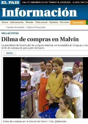 Segundo o jornal "El País", Dilma foi vista comprando artigos básicos, como leite - Reprodução/El País