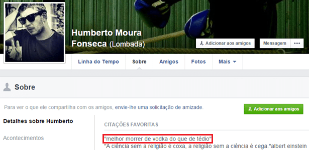 O estudante universitário Humberto Moura Fonseca, 23, morreu de coma alcoólico após participar de uma festa universitária em Bauru (SP) - Reprodução/Facebook - Reprodução/Facebook