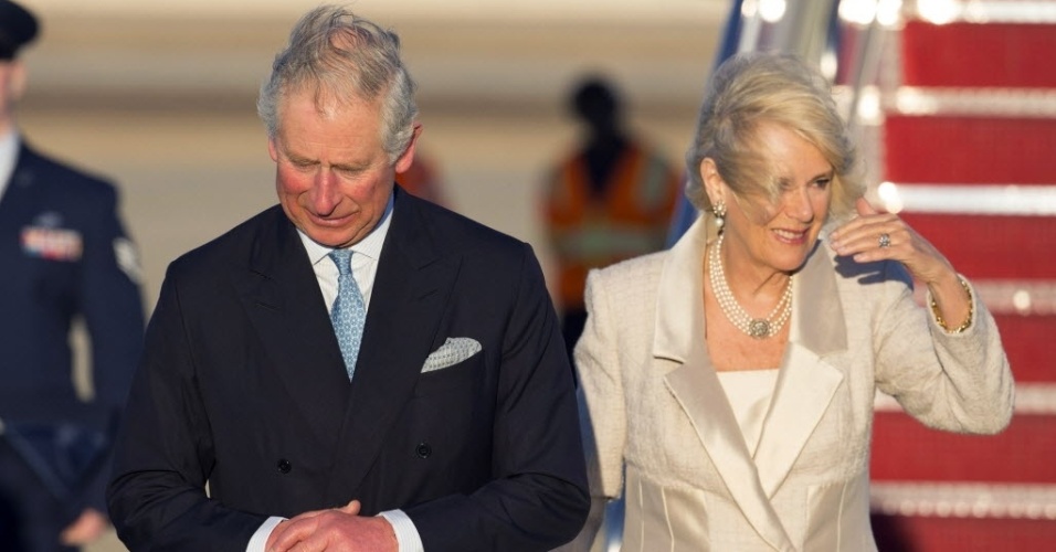 17.mar.2015 - O príncipe Charles e sua esposa, Camilla, iniciaram nesta terça-feira (17) uma visita oficial de quatro dias aos Estados Unidos, que inclui uma reunião com o presidente Barack Obama e discussões sobre mudança climática