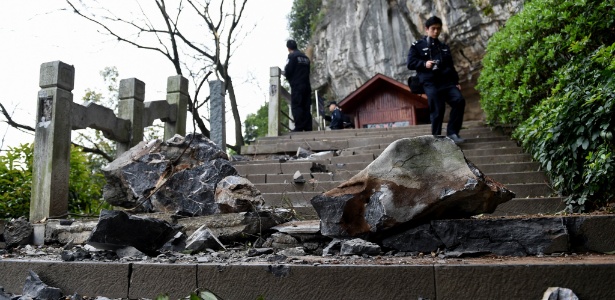 Deslizamento de rochas e terra aconteceu em uma das áreas mais visitadas da rota turística de Guilin - Lu Bo"an/Xinhua