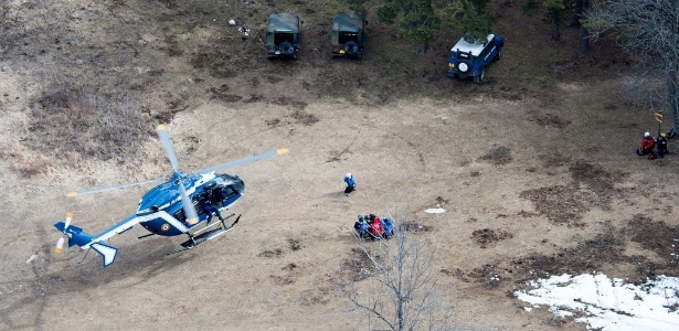 Operação da equipe de resgate em busca de destroços do avião da Germanwings - F.Balsamo/Ministério do Interior da França