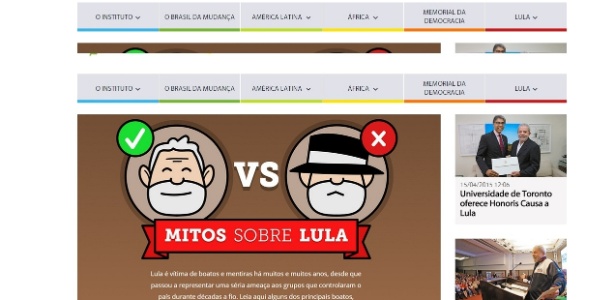 Instituto Lula cria conteúdo interativo de "mitos e verdades" sobre o ex-presidente - Reprodução/Instituto Lula