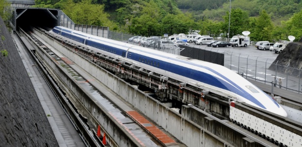 O trem-bala magnético japonês, Maglev, serviu de inspiração para o brinquedo - Toru Yamanaka - 11.mai.2010/AFP