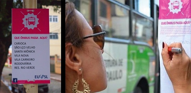 Sem placas, moradores de São Paulo improvisam papel em ponto de ônibus para informar sobre linhas - Mobilize Brasil/Divulgação