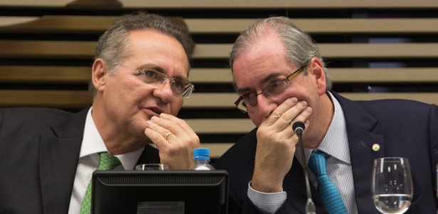 Ligados a escândalos, Calheiros (esq.) e Cunha mudaram o poder político no Brasil - 26.mar.2015 - Leonardo Benassatto/Futura Press/Estadão Conteúdo