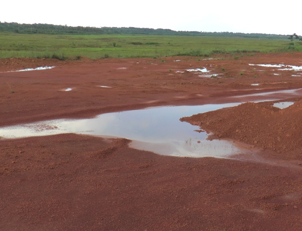 Parte da área que foi aterrada para construção de uma refinaria da Petrobras no Maranhão - Divulgação