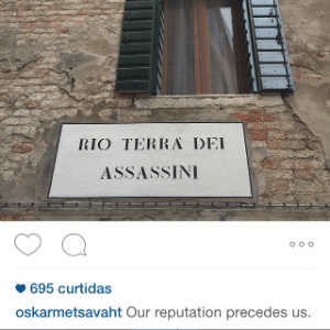 Metsavaht postou foto de placa em Veneza - Reprodução/Instagram