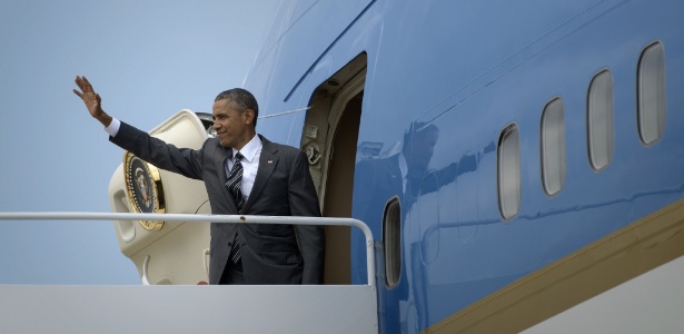 7.mai.2015 - O presidente dos EUA, Barack Obama, viaja para Oregon e, em seguida, para Dakota do Sul - Brendan Smialowski/AFP