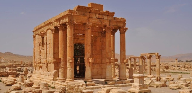 O Templo de Baalshamin é construído em uma colina na antiga cidade de Palmira, sendo considerada a mais importante ruína na área - iStock
