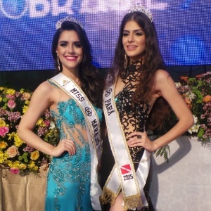 Nathália Paiva Lago (esq.), Miss Mundo Ilha do Marajó, e Mara Ângela, Miss Mundo Pará - Divulgação