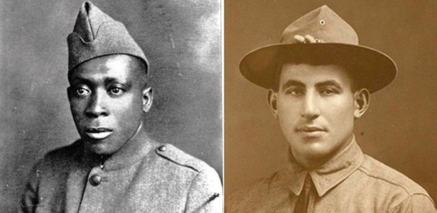Os sargentos do Exército Henry Johnson (esq) e William Shemin (dir), em fotos de arquivo, receberam homenagem póstuma por atuação durante a Primeira Guerra
