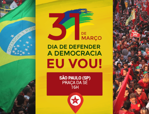 PT convoca militantes para os atos do dia 31 - Reprodução/Facebook/Partido dos Trabalhadores