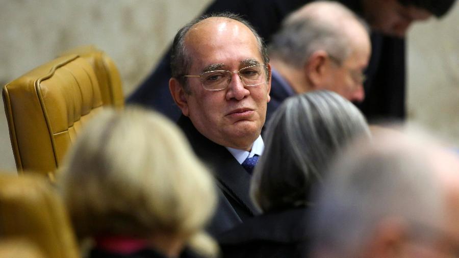 O ministro Gilmar Mendes no julgamento da constitucionalidade da prisão de condenados em segunda instância - Sergio Lima/AFP