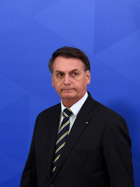 Jair Bolsonaro, antes do pronunciamento após a saída de Sergio Moro - EVARISTO SA / AFP
