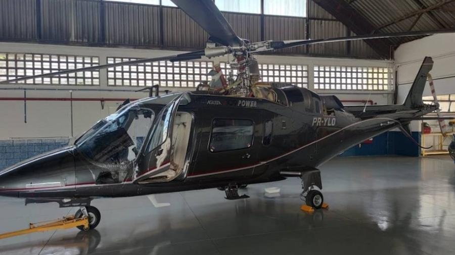 Helicóptero de luxo apreendido no Campo de Marte, em São Paulo - Polícia Civil/Secretaria de Segurança Pública